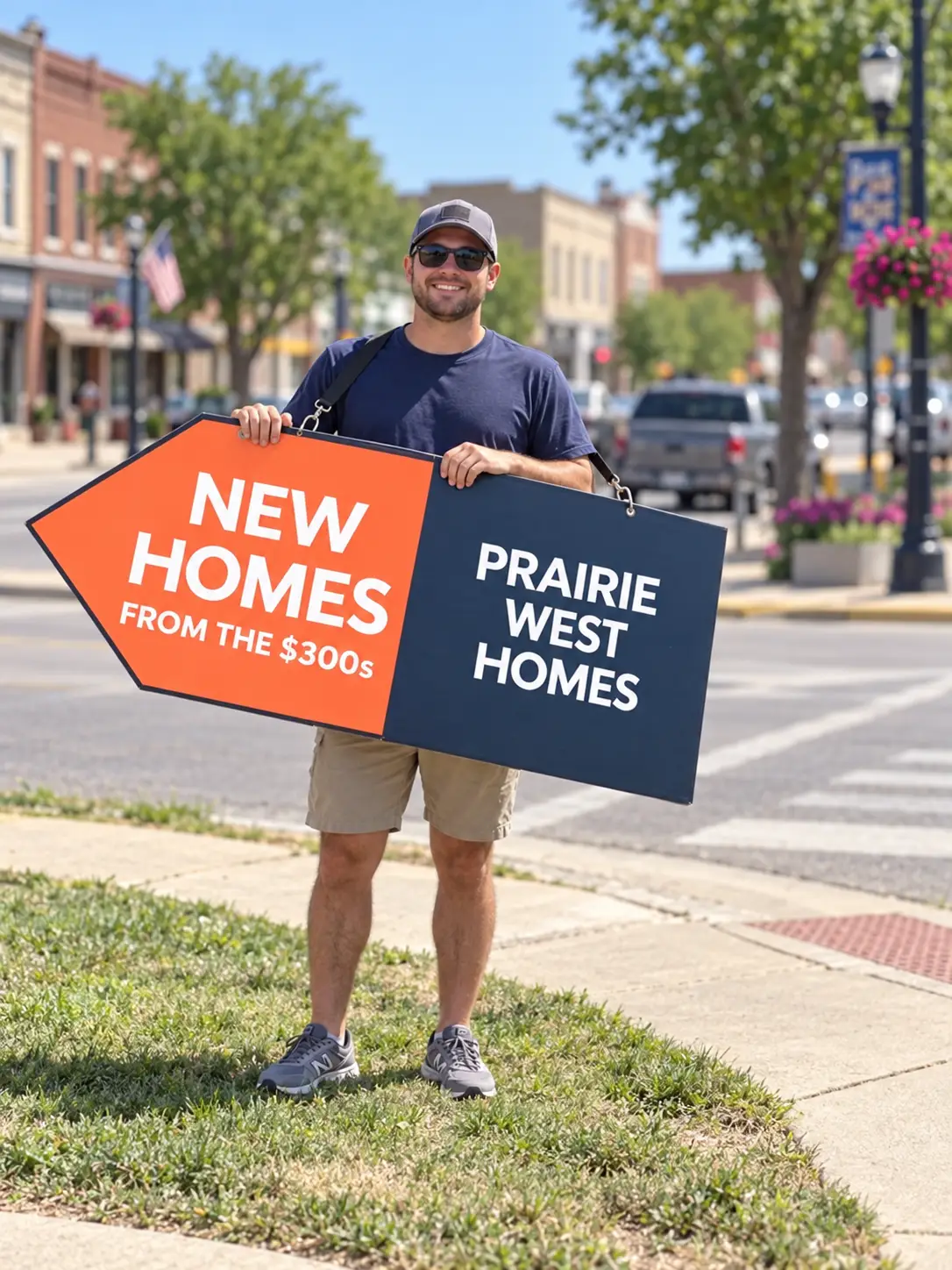 Human directional promoting a new-home community